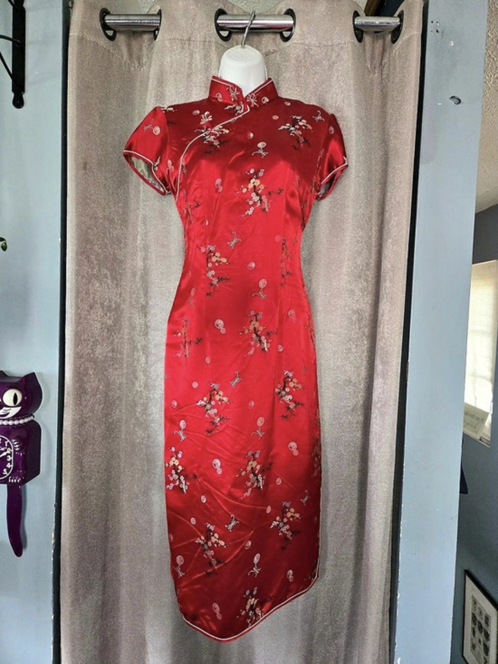 ⭐️Vintage Silk Floral Cheongsam Dress⭐️